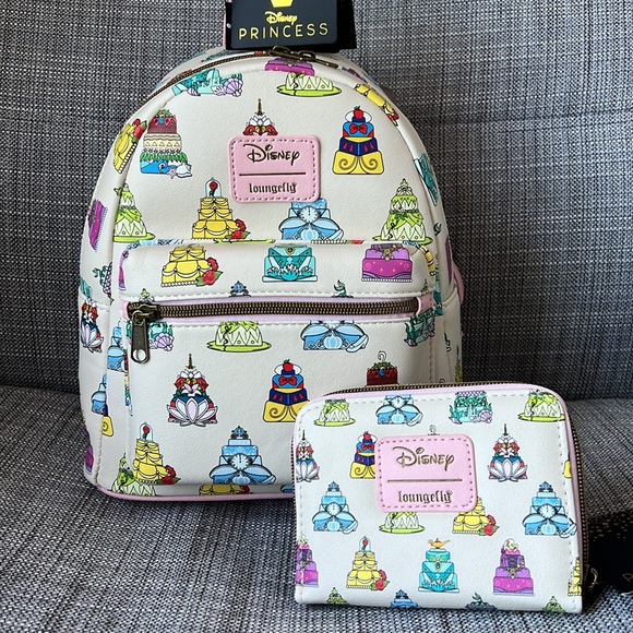 Loungefly Disney Princess Cakes Mini Backpack and Wallet set - Picture 5 of 11